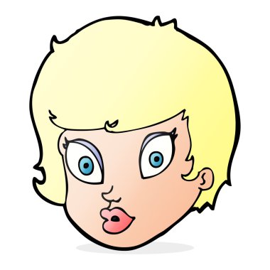 Çizgi film kadın yüzüne şaşırdı