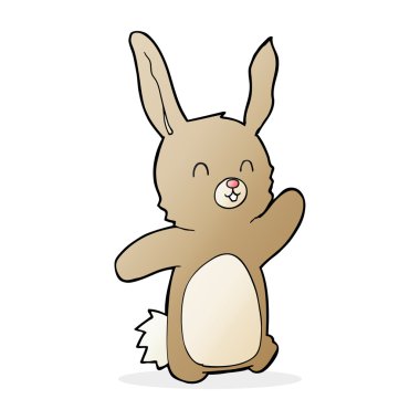 karikatür mutlu tavşan