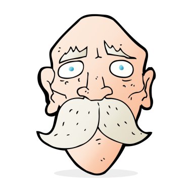 karikatür üzgün yaşlı adam