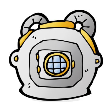çizgi film eski deep sea diver kask