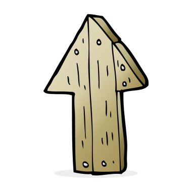 karikatür ahşap yön oku