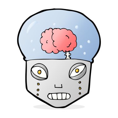 Çizgi film hayaleti robot kafası