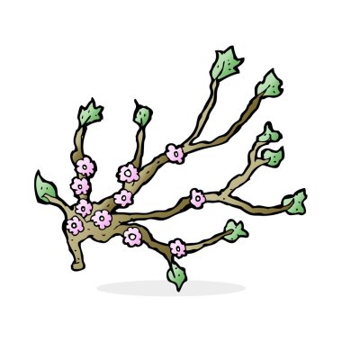 karikatür çiçekli dal
