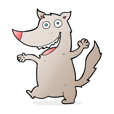 karikatür mutlu kurt