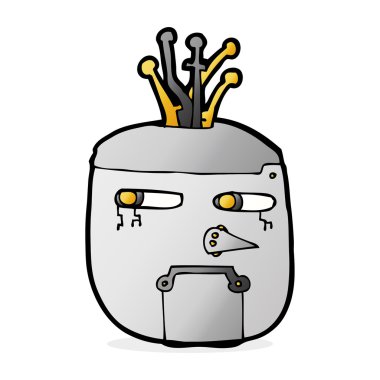 Cartoon robot baş