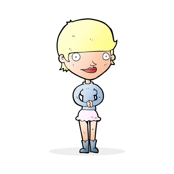 Cartoon vriendelijke vrouw — Stockvector