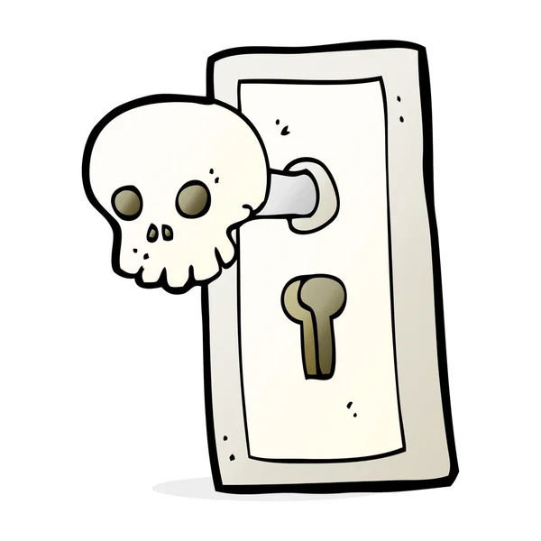 Karikatura strašidelné dveře knoflík — Stockový vektor