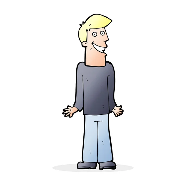 Cartoon man schouders ophalen — Stockvector