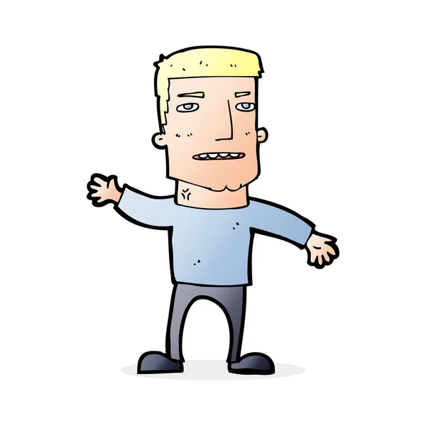 Cartoon zwaaien benadrukt man — Stockvector