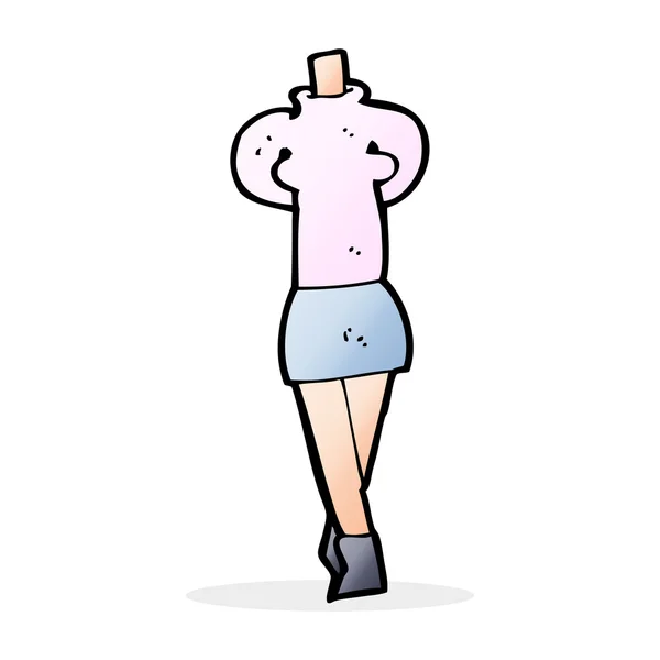 Cartoon vrouwelijk lichaam (mix en match cartoons of voeg eigen foto 's) — Stockvector