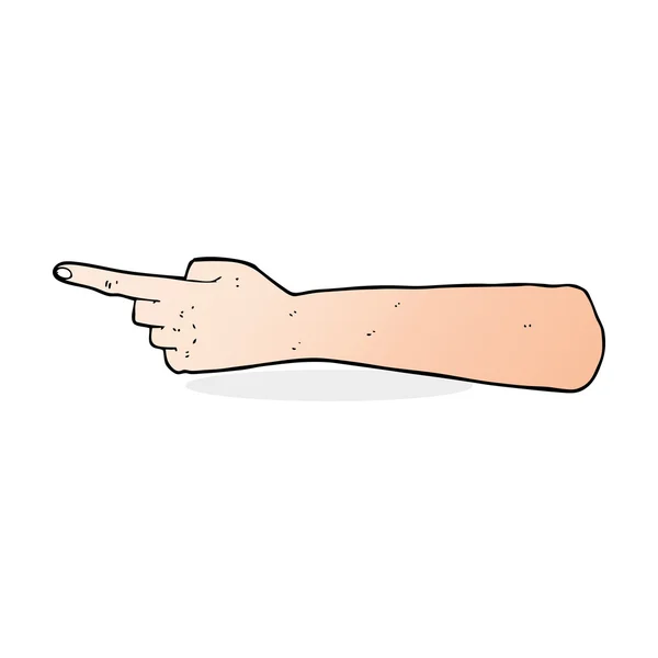 Wijzende hand cartoon — Stockvector
