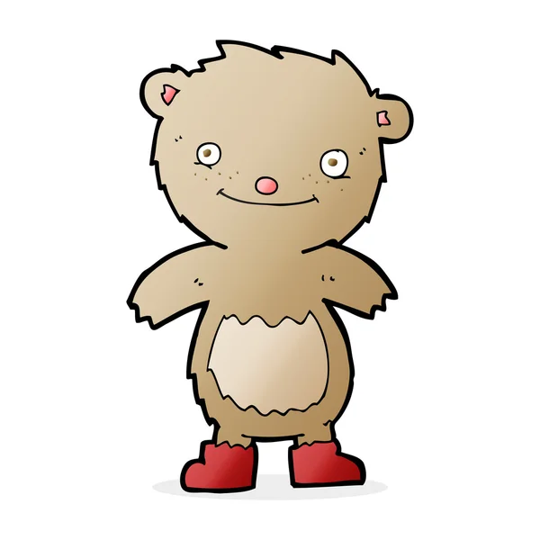 Cartoon teddy bear wearing boots — Stock Vector