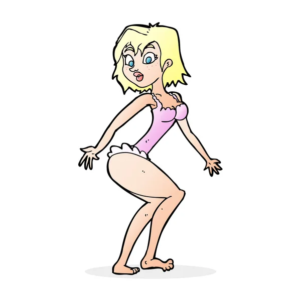 Karikatur Frau in Dessous — Stockvektor