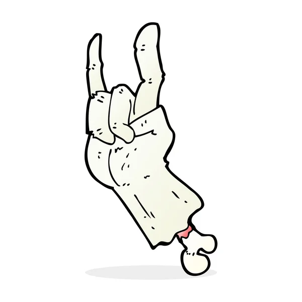 Dessin animé zombie main faisant symbole rock — Image vectorielle