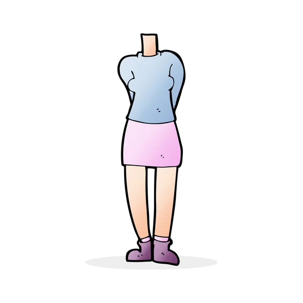 Kreslené ženské tělo (mix a zápas karikatury nebo přidat vlastní fotografie) — Stockový vektor