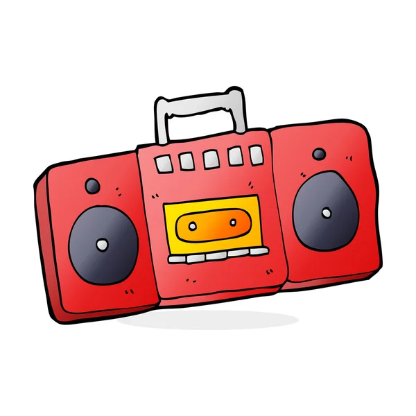 Reproductor de cassette de radio de dibujos animados — Vector de stock