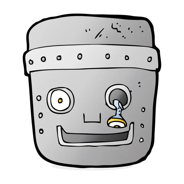 Cabeza de robot de dibujos animados — Vector de stock