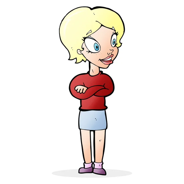 Cartoon mooie vrouw — Stockvector