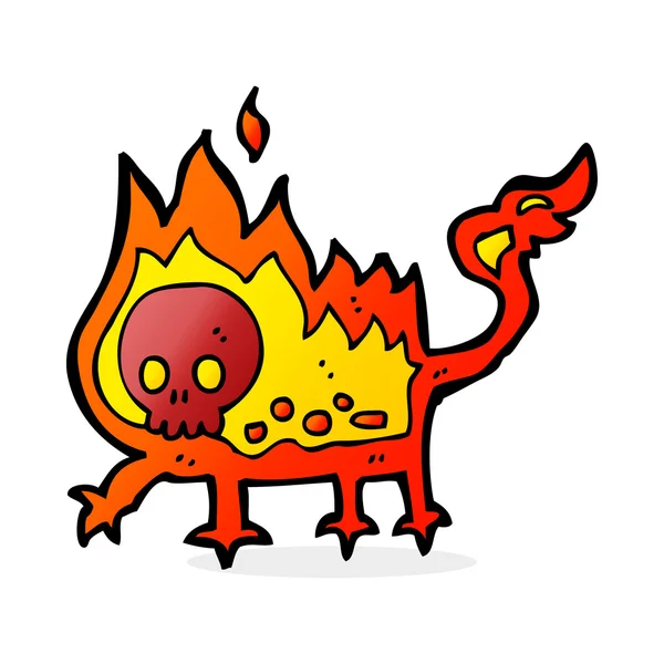 Pequeño demonio de fuego de dibujos animados — Vector de stock
