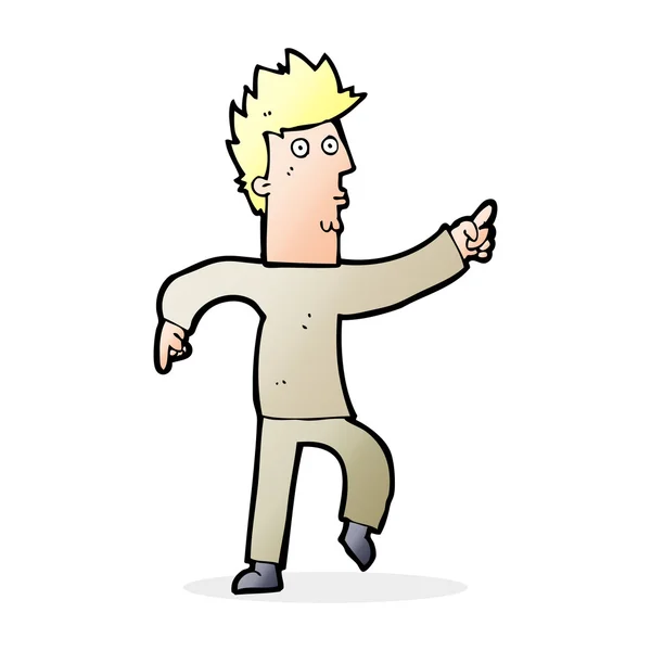 Cartoon bezorgd man wijzen — Stockvector