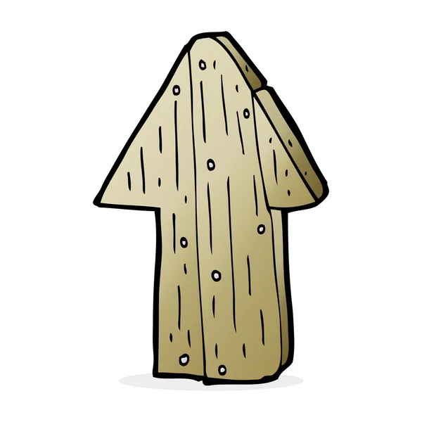 Kreslený dřevěné směrovou šipku — Stockový vektor