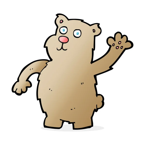 Urso acenando desenhos animados — Vetor de Stock