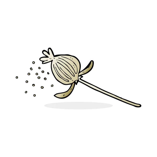 Dibujos animados flor de amapola seca — Vector de stock