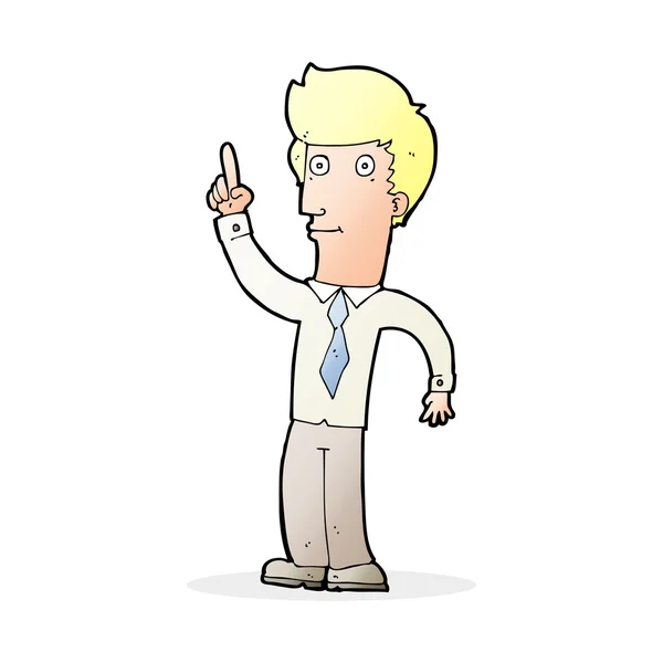 Karikatura přátelský muž s nápadem — Stockový vektor