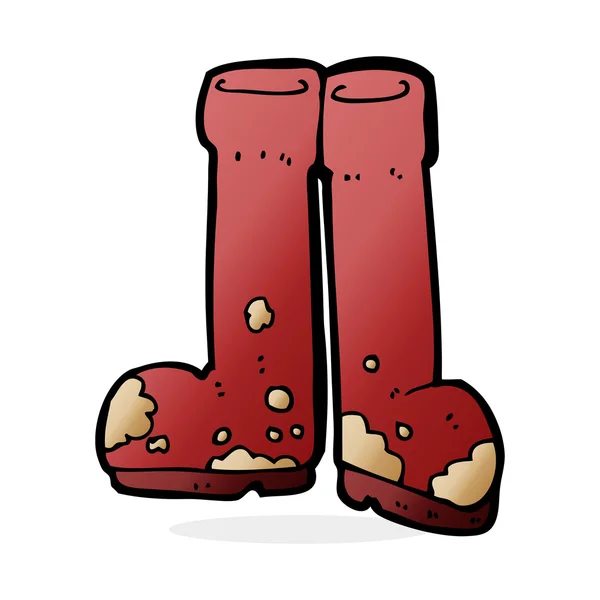 Cartoon muddy boots — Stock Vector