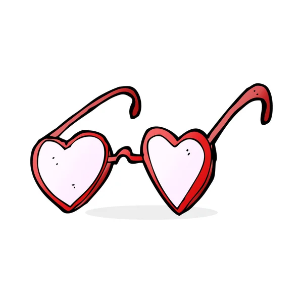 Lunettes de coeur dessin animé — Image vectorielle