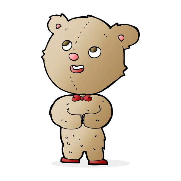 Urso de pelúcia bonito desenhos animados — Vetor de Stock