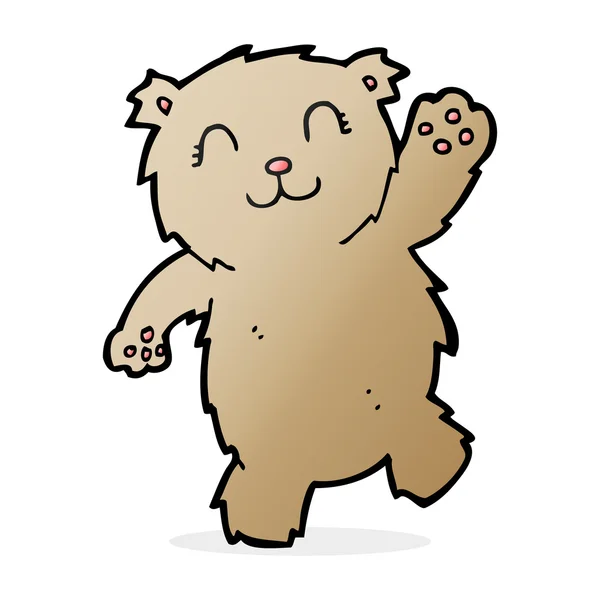 Dibujos animados ondeando oso de peluche — Archivo Imágenes Vectoriales