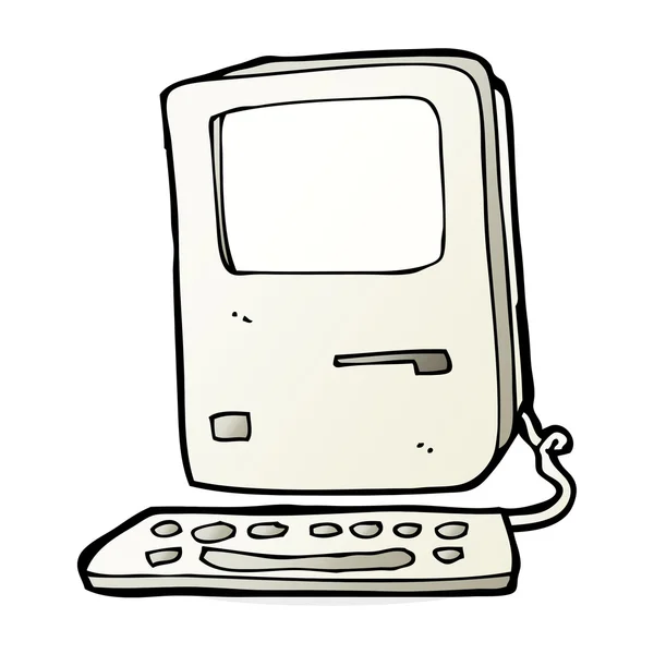 Cartone animato vecchio computer — Vettoriale Stock
