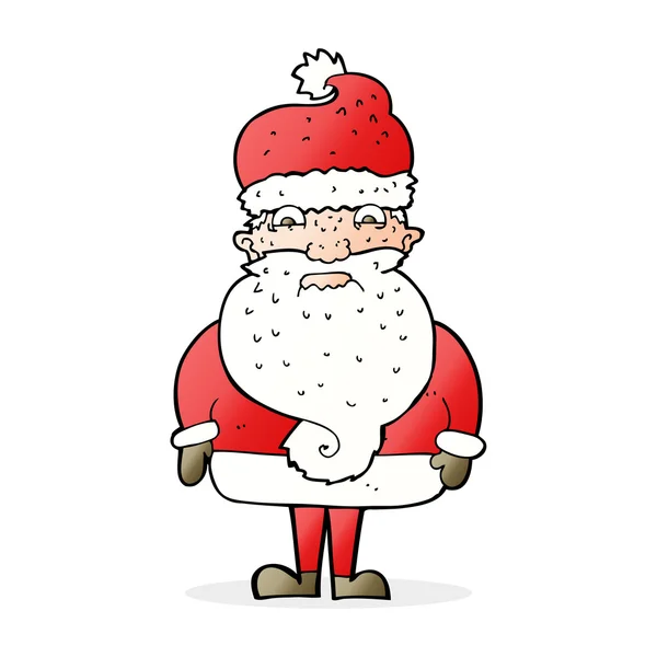 Dessin animé grincheux Père Noël claus — Image vectorielle