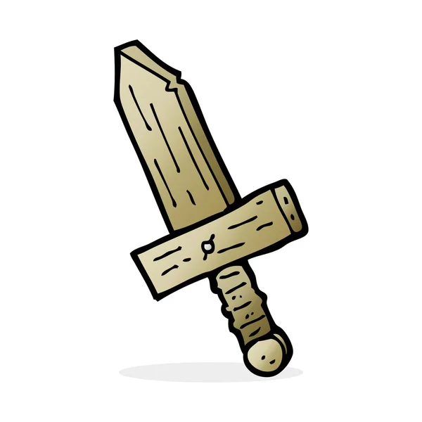 Espada de madera de dibujos animados — Vector de stock