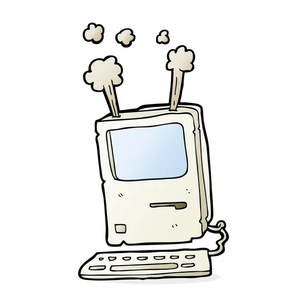 Мультфильм старый компьютер — стоковый вектор