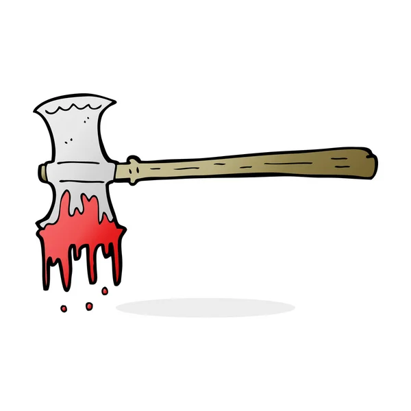 Cartoon bloody axe — Stock Vector