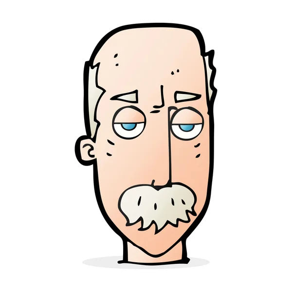 Cartoon bored old man — Stock Vector