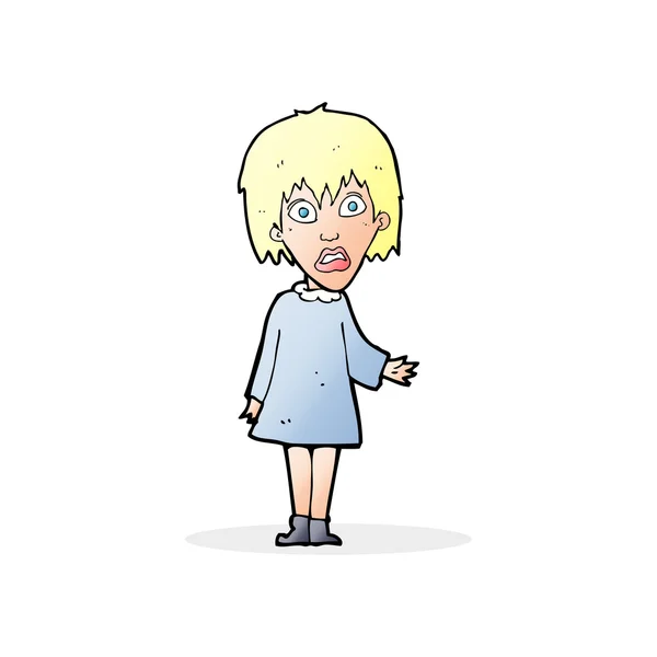 Cartoon geschokt vrouw — Stockvector