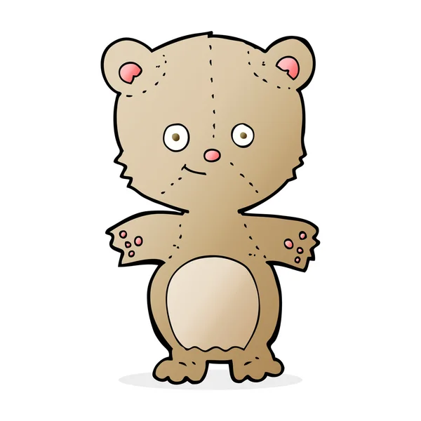 Dibujos animados oso de peluche feliz — Vector de stock