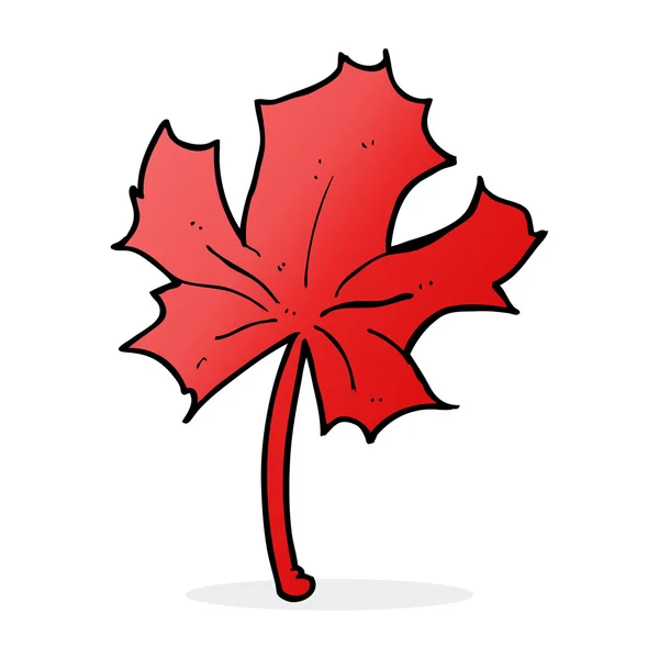 Kreslené červený javorový list — Stockový vektor