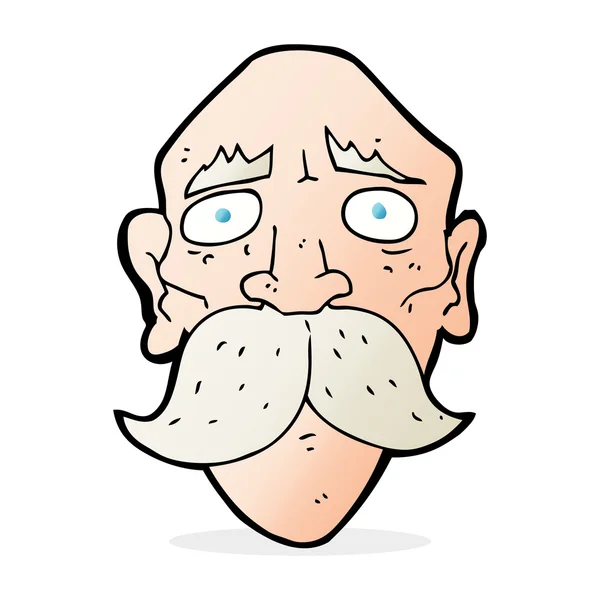 Karikatür üzgün yaşlı adam — Stok Vektör