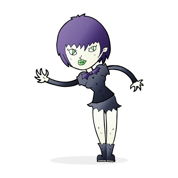Cartoon vampier meisje gastvrije — Stockvector