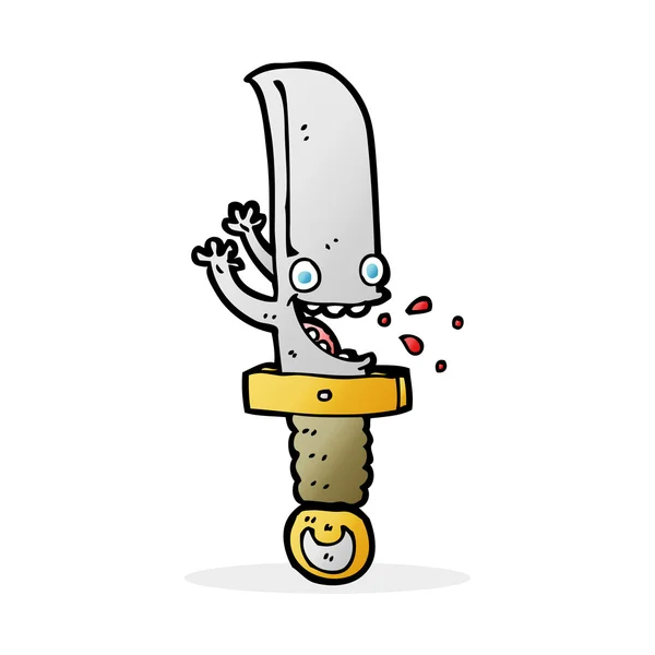 Cuchillo loco personaje de dibujos animados — Vector de stock