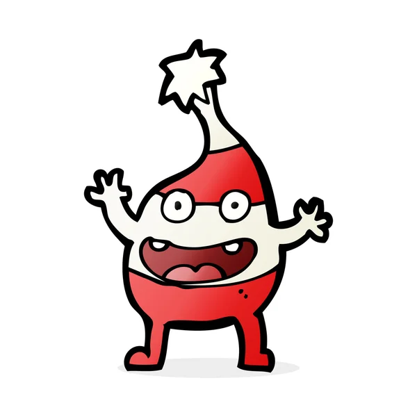 Cartoon funny christmas creature — Stock Vector