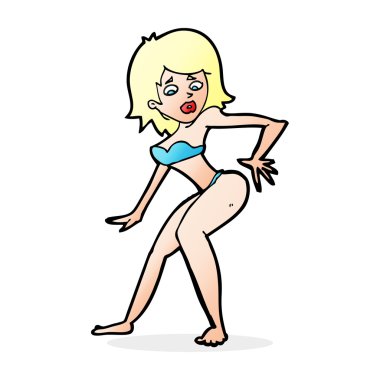 çizgi film kadın bikini