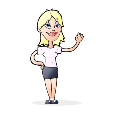 çizgi film kadın sallıyor