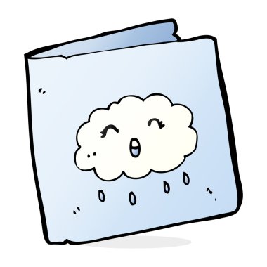 Bulut desenli çizgi film kartı