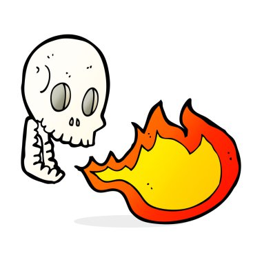 karikatür yangın nefes kafatası