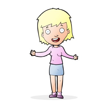 çizgi film heyecanlı kadın